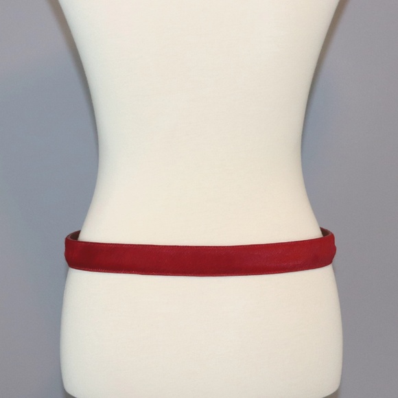 Pat Areias Size 34 Red Pony Hair Leather Belt Only - Picture 4 of 8